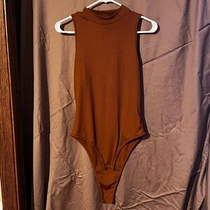 Brown Sleeveless Bodysuit